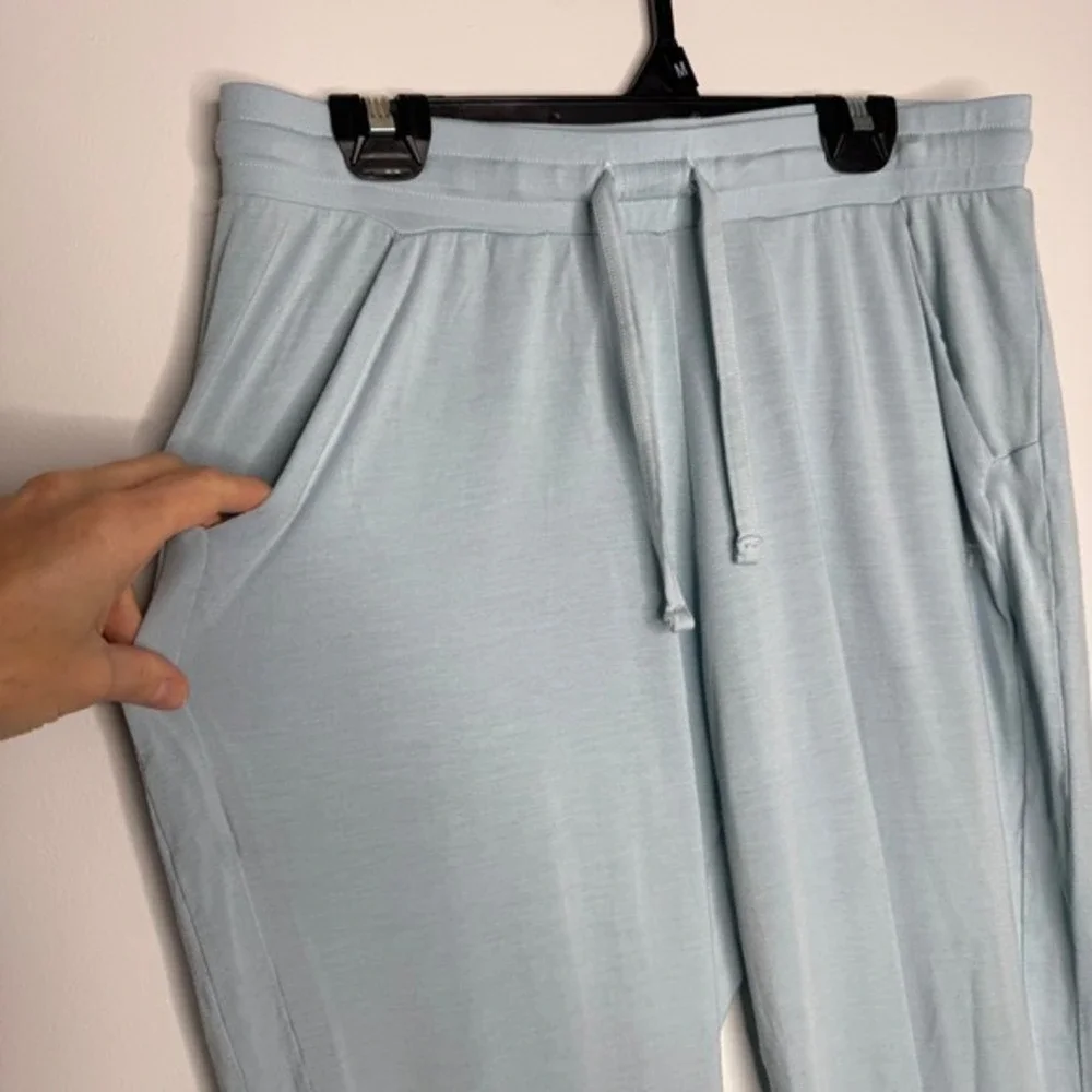 C13 Tommy John Women's Lounge Jogger‎ In Ice Blue Tie Waist Pockets